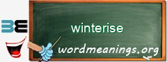 WordMeaning blackboard for winterise